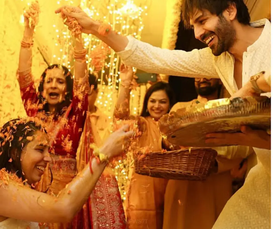 Haldi Ceremony: The Magical Golden Celebration of Kartik Aaryan’s Sister Kritika