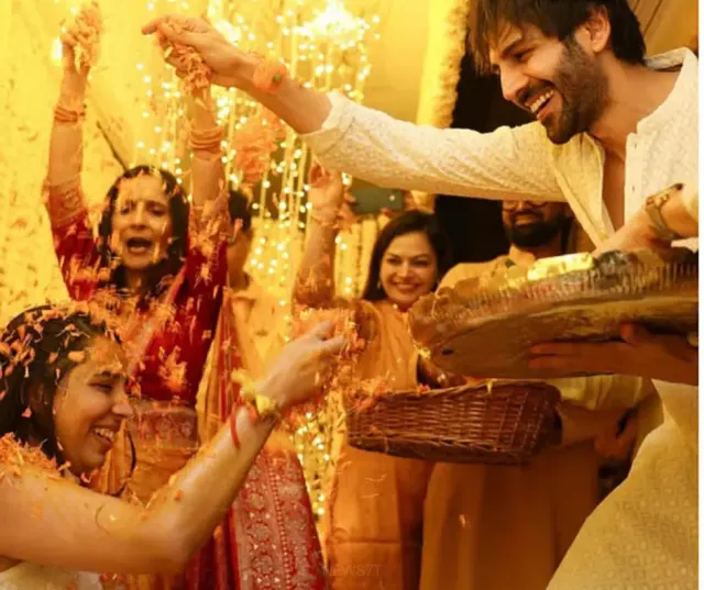 Haldi Ceremony: The Magical Golden Celebration of Kartik Aaryan’s Sister Kritika